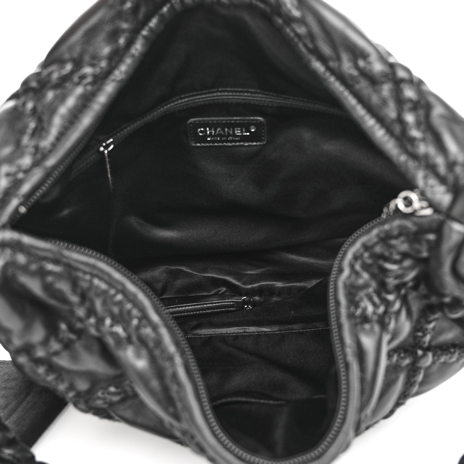 Chanel Quilted Lambskin Hidden Chain Hobo Black 5 of 10