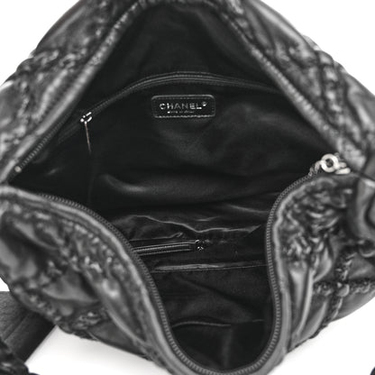 Chanel Quilted Lambskin Hidden Chain Hobo Black 5 of 10