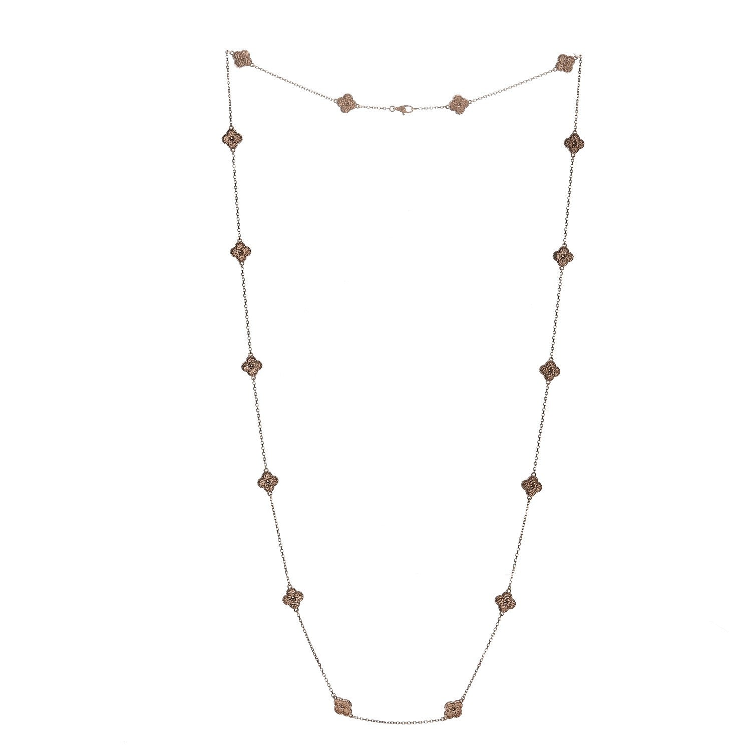 Van Cleef & Arpels 18K Rose Gold 16 Motifs Sweet Alhambra Necklace 3 of 5