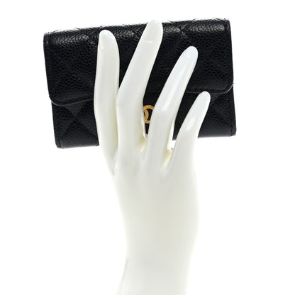 Chanel Caviar Quilted Flap Card Holder Wallet Black 2 of 8