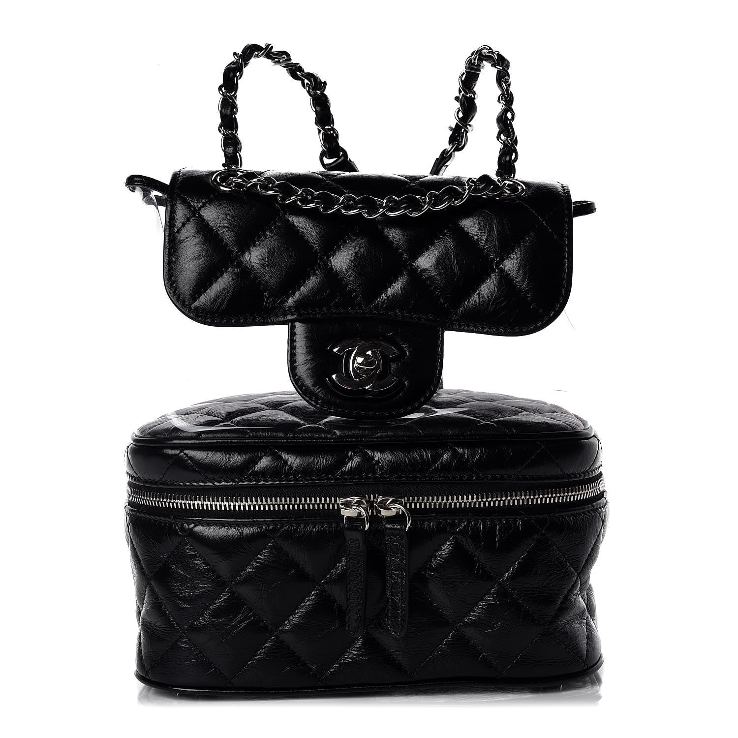 Chanel Crumpled Calfskin PVC Quilted Backpack Black 1 of 10