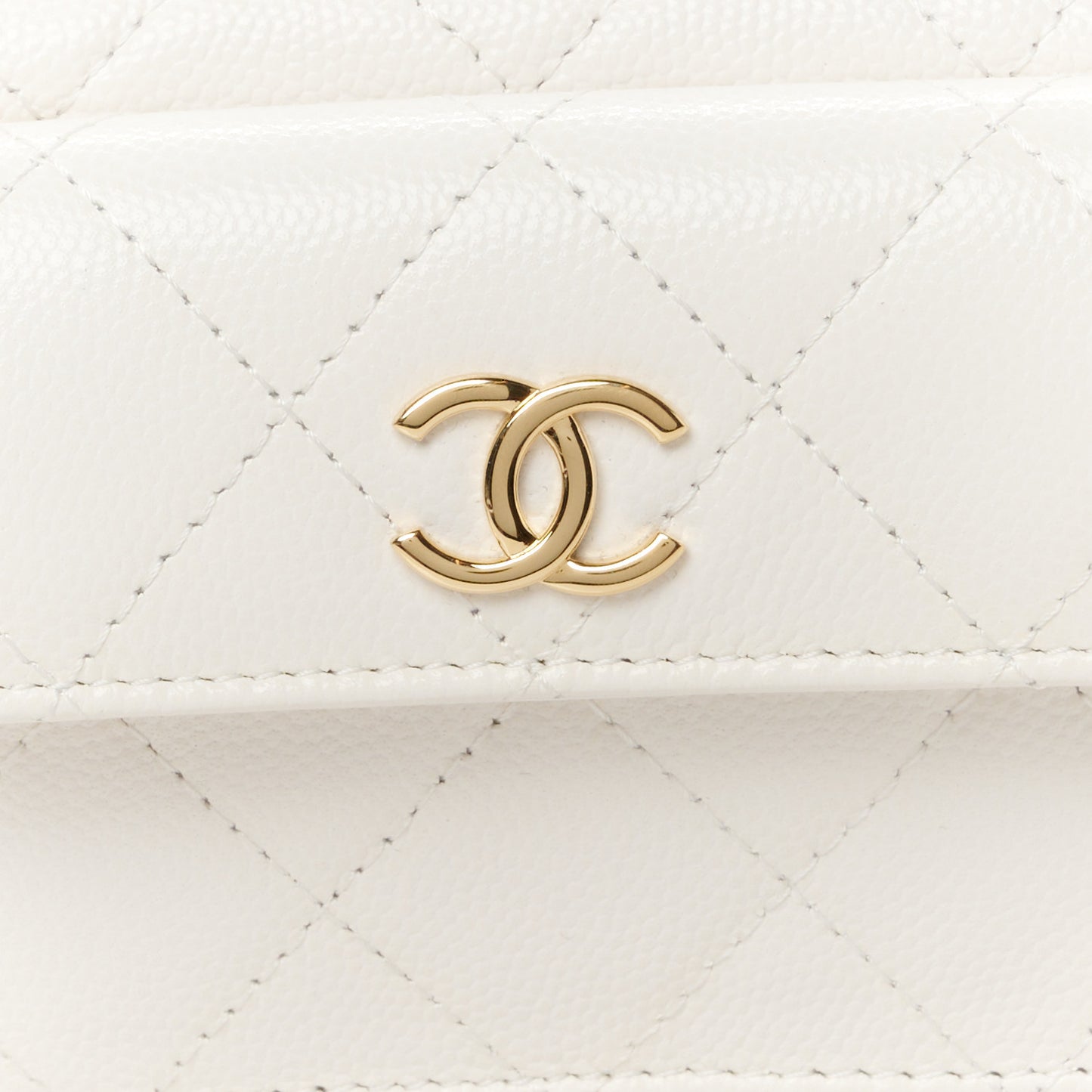 Caviar Quilted Polly Pocket Pouch Hobo White