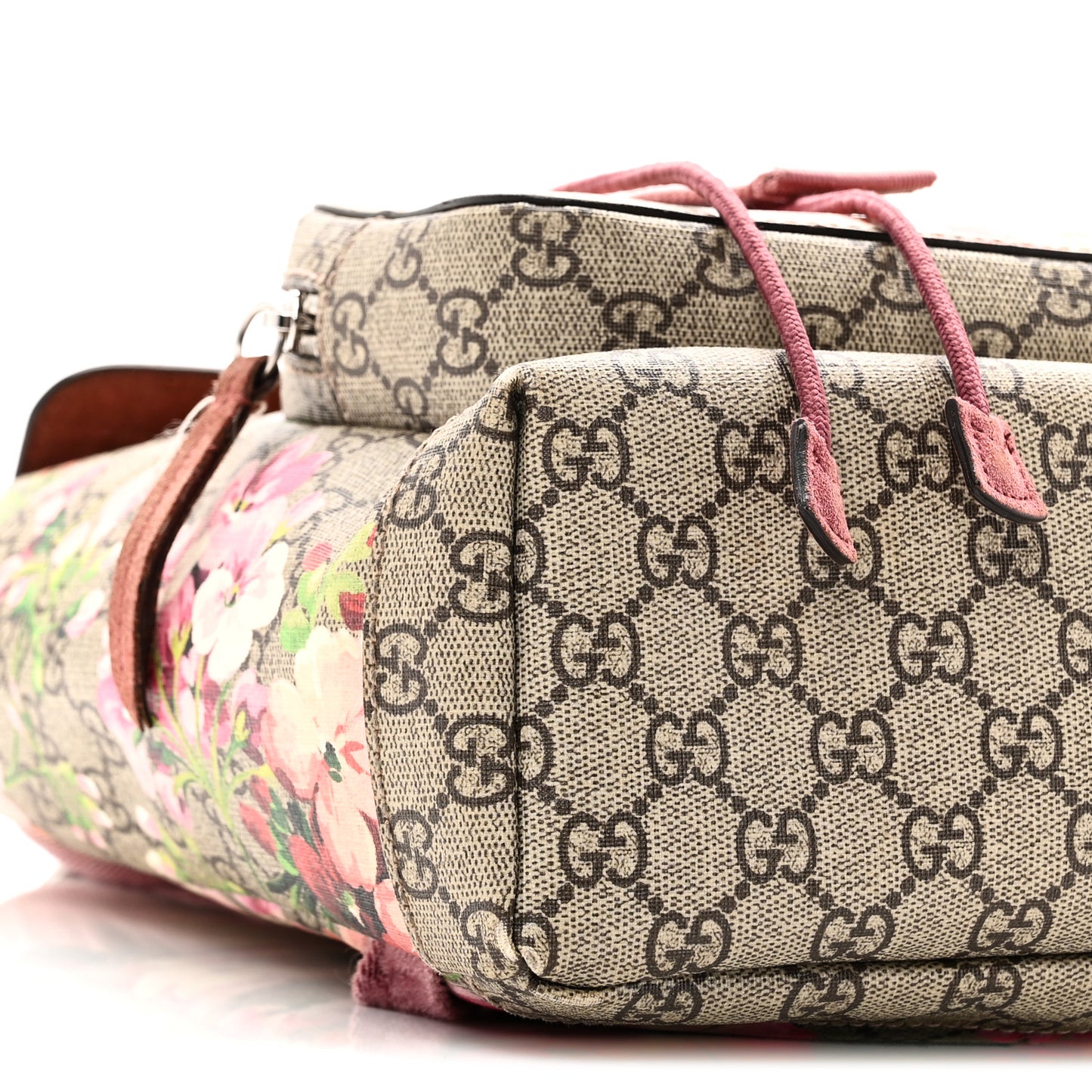 GG Supreme Monogram Blooms Small Single Buckle Backpack Beige Multicolor Dry Rose