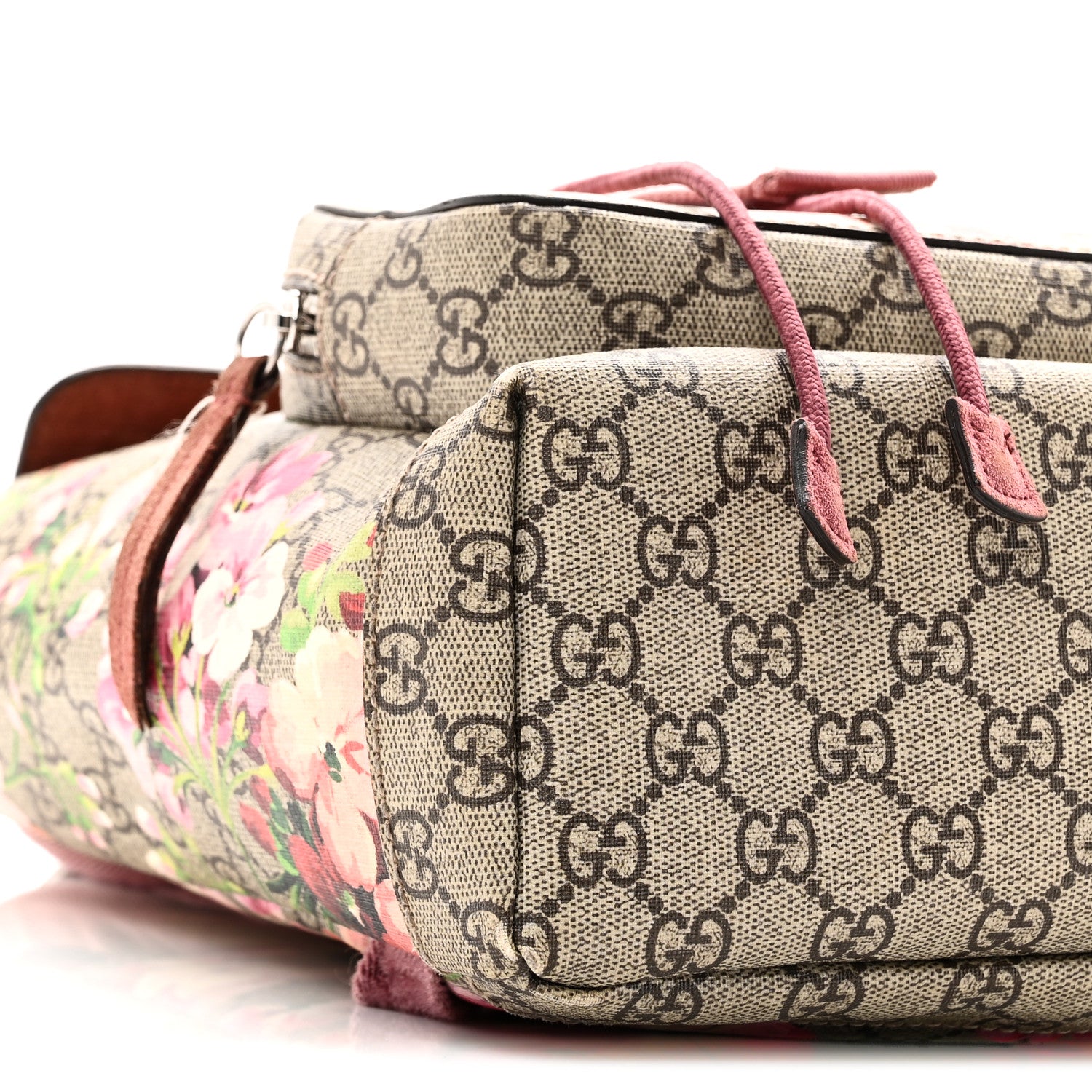 Gucci GG Supreme Monogram Blooms Small Single Buckle Backpack Beige Multicolor Dry Rose 9 of 10