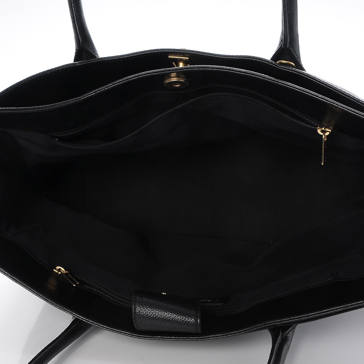Calfskin Cerf Executive Shopper Tote Black