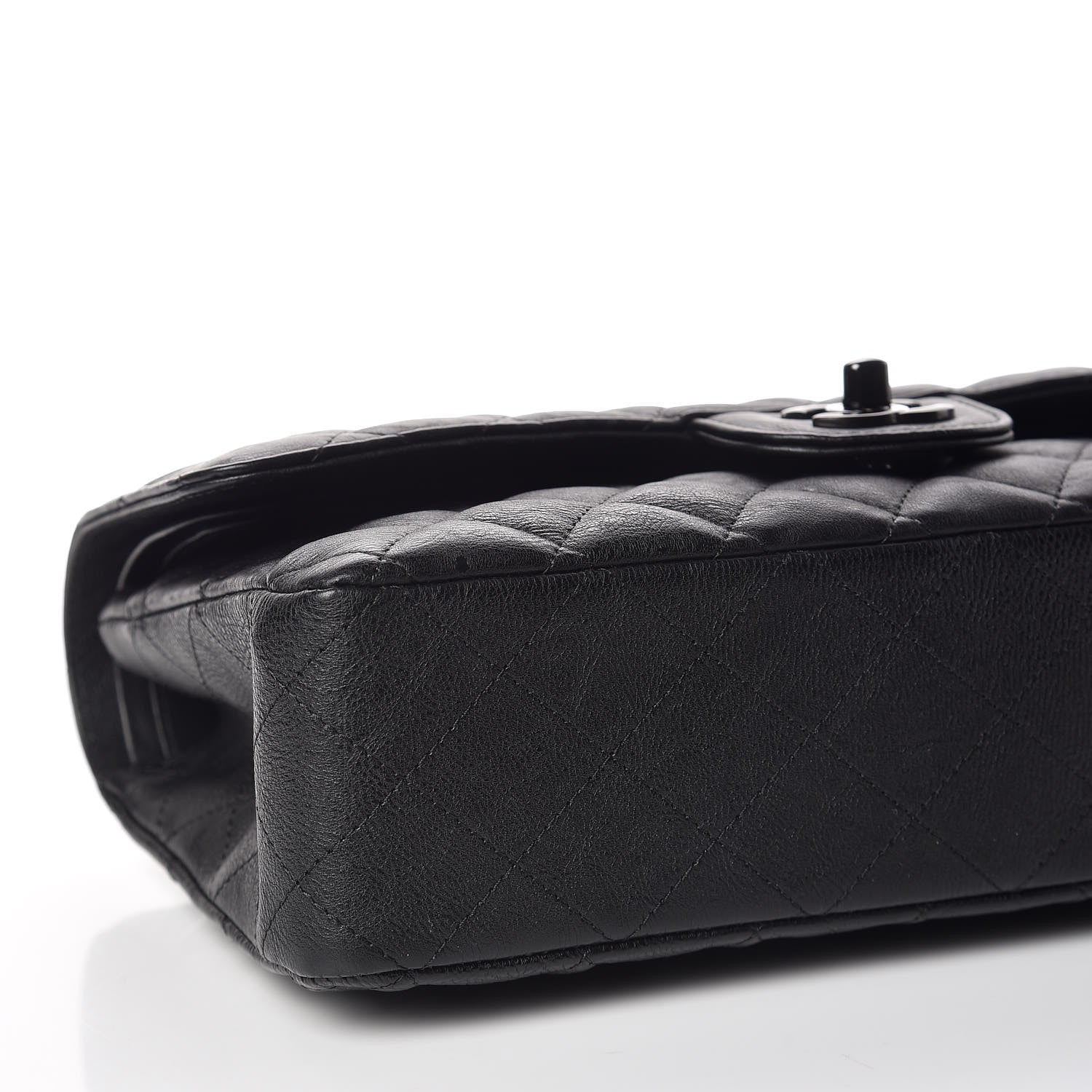 Chanel Crumpled Calfskin Quilted Medium Double Flap So Black 8 of 10