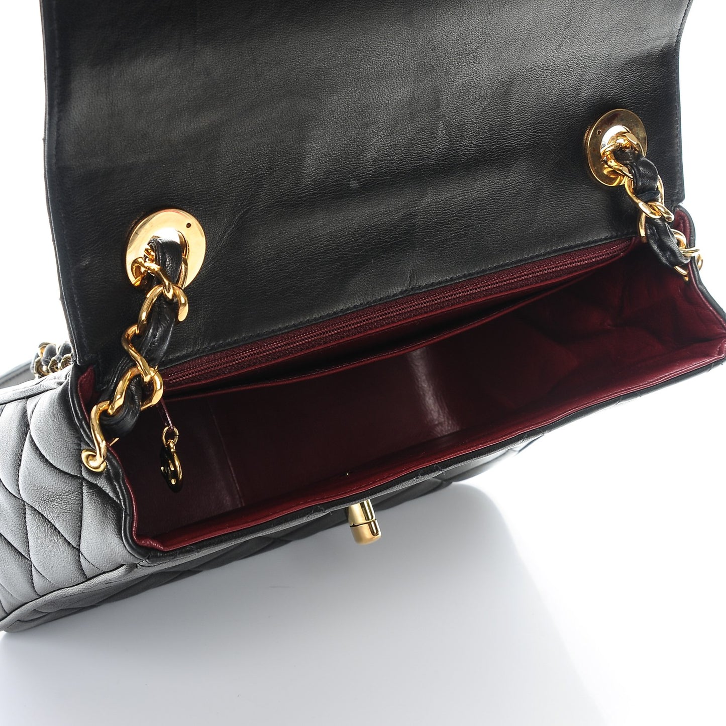 Lambskin Quilted Medium Single Flap Black