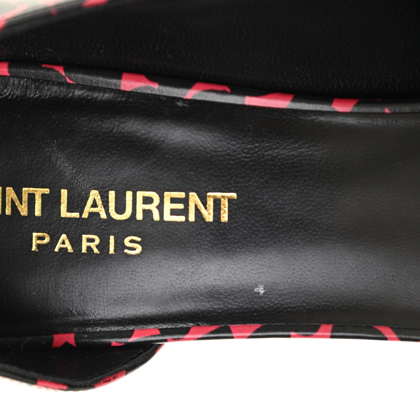 Calfskin Heart Print D'Orsay Paris 105 Pumps 40 Pink Black