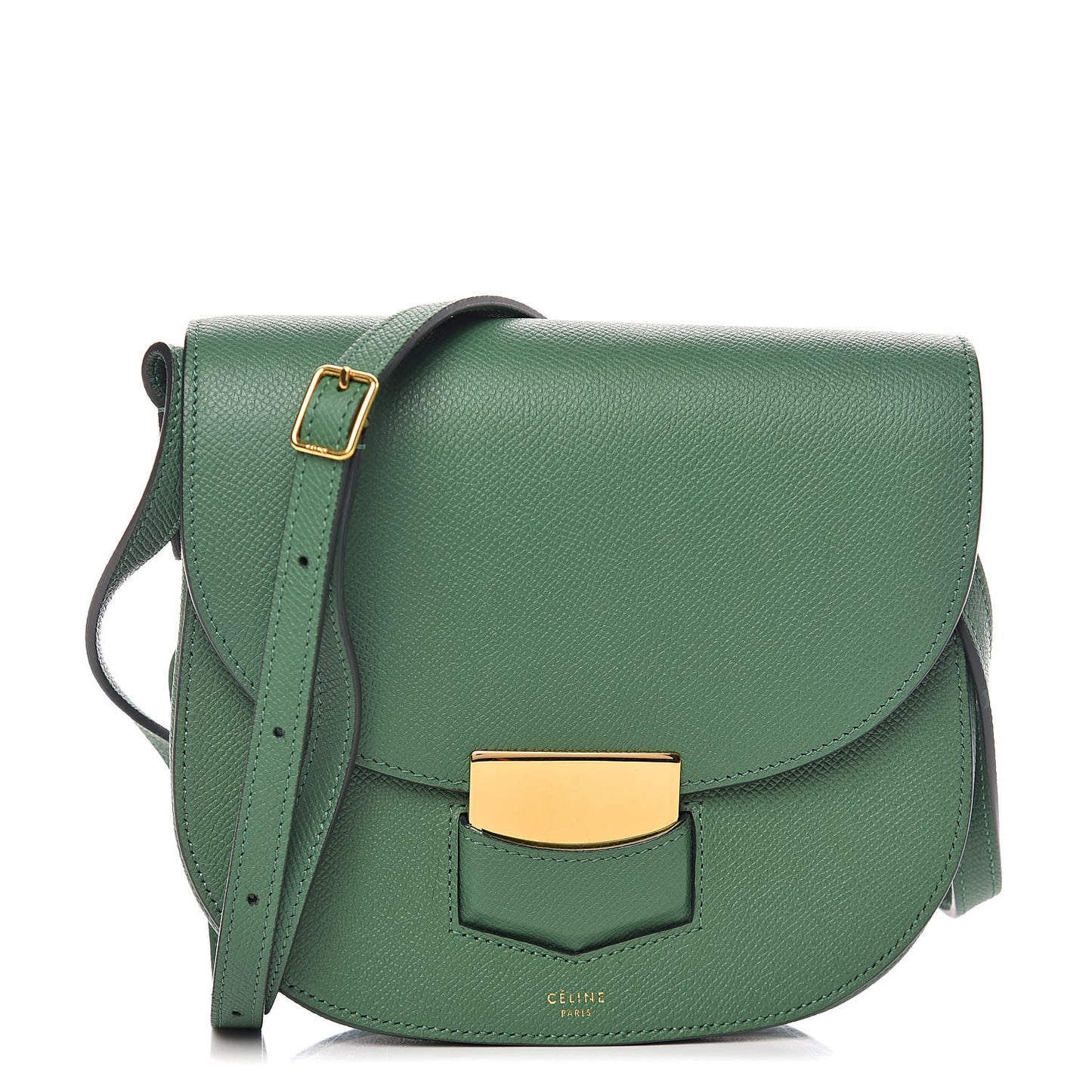 Grained Calfskin Small Trotteur Light Forest