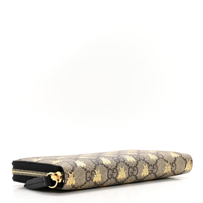 Gucci GG Supreme Monogram Bees Zip Around Wallet 4 of 10
