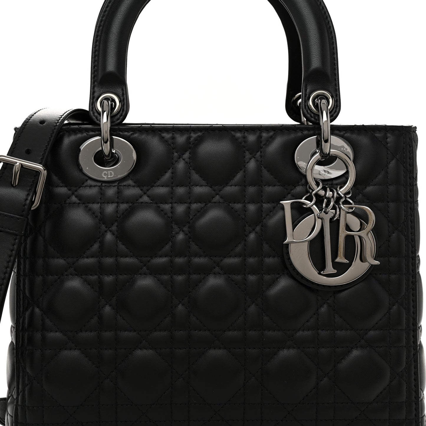Lambskin Cannage Medium Lady Dior Black