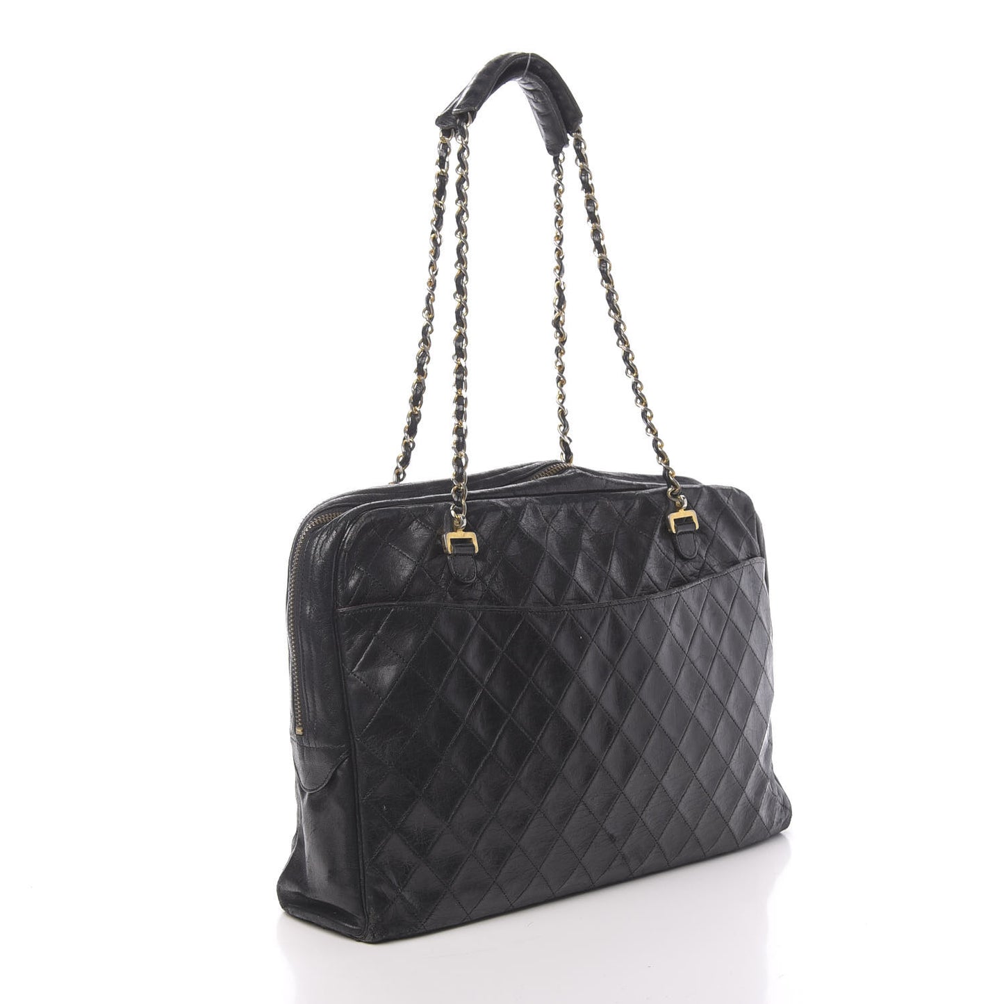 Lambskin Quilted Shoulder Bag Black