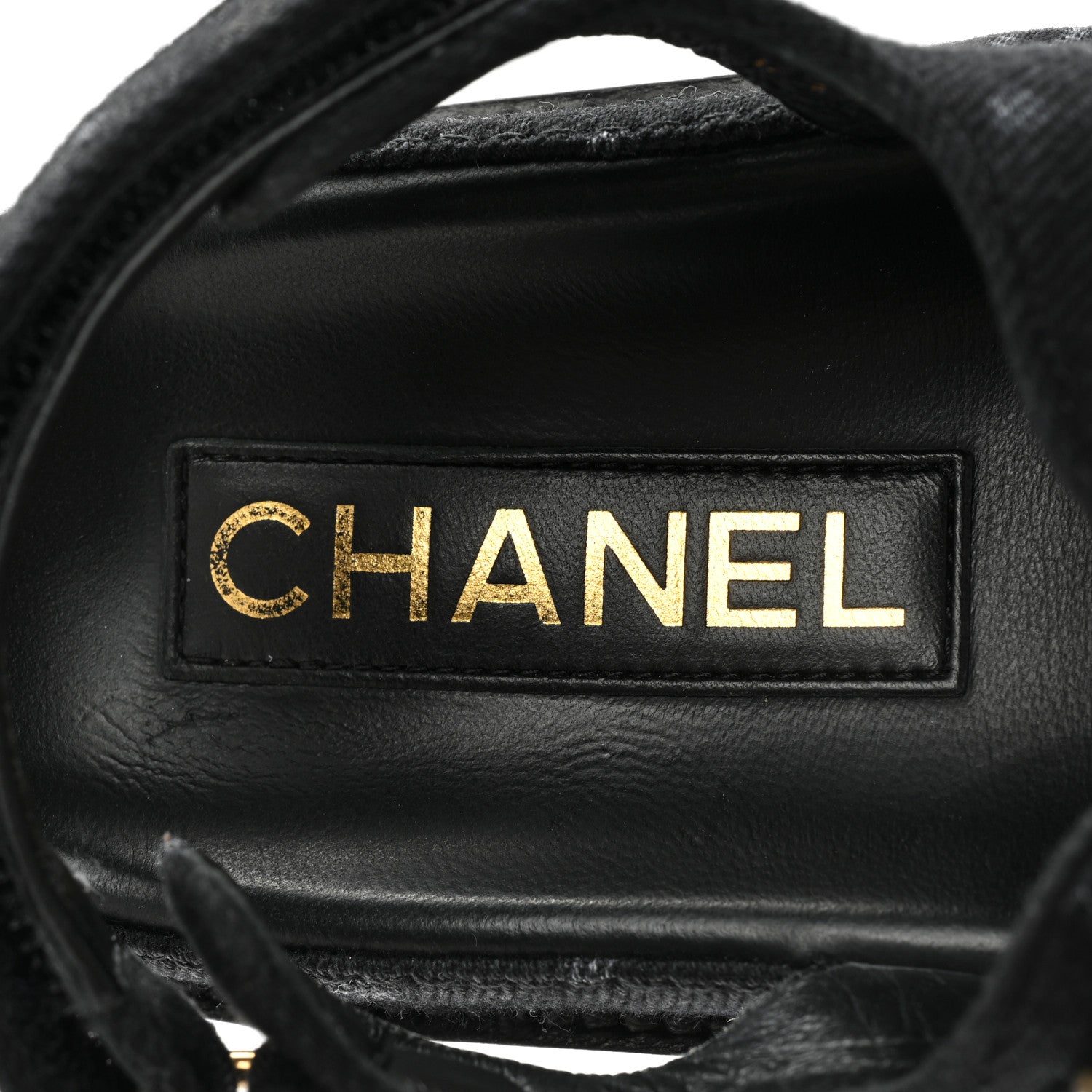 Chanel Denim Printed Dad Sandals 36.5 Black 7 of 12