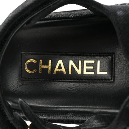 Chanel Denim Printed Dad Sandals 36.5 Black 7 of 12