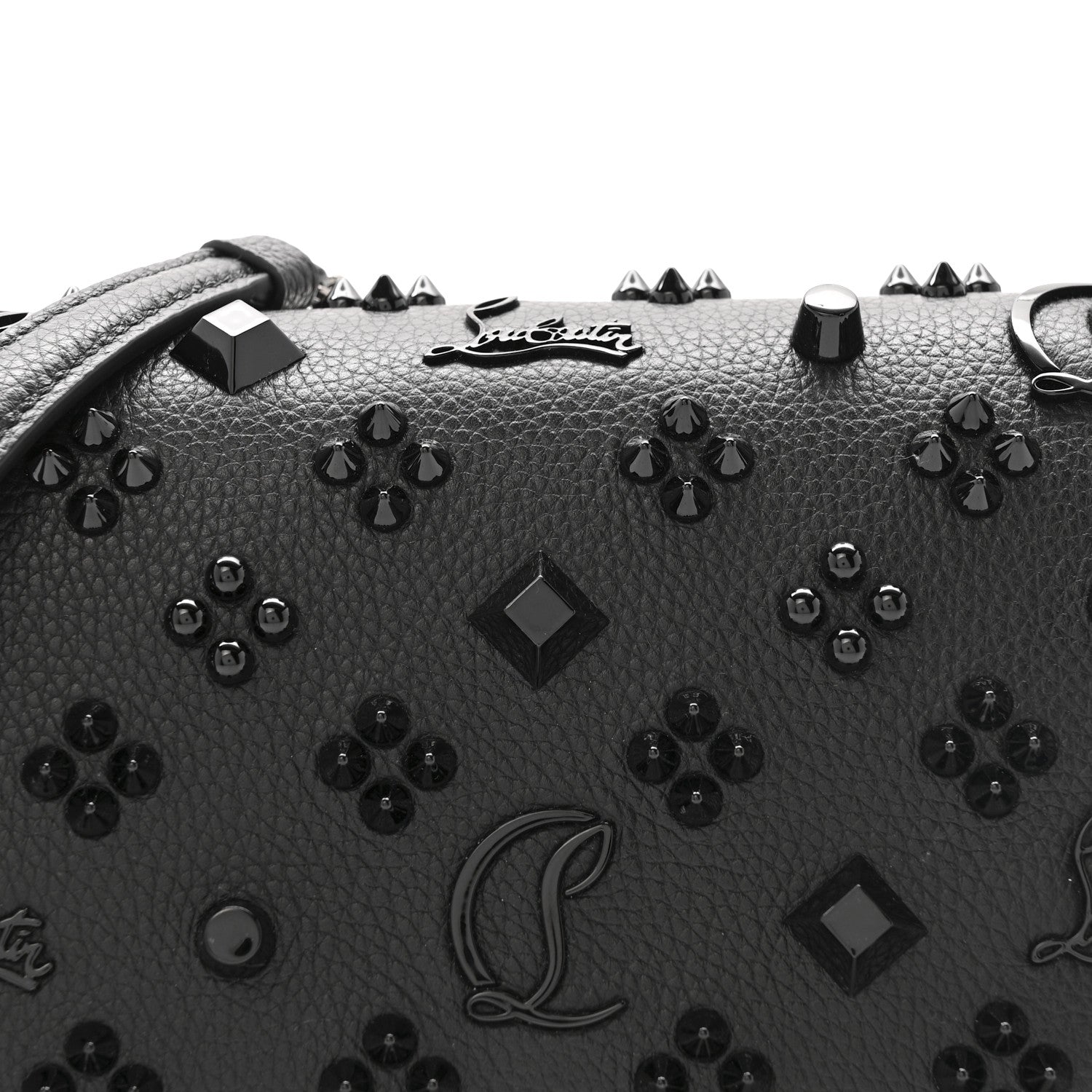 Christian Louboutin Calfskin Spikes Loubinthesky Paloma Clutch Black 8 of 11