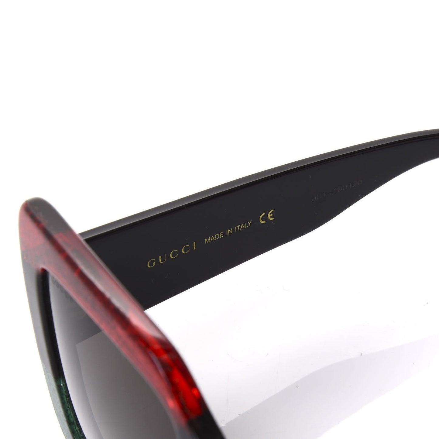 Acetate Square Frame Sunglasses GG0083S Glitter Red Black Green