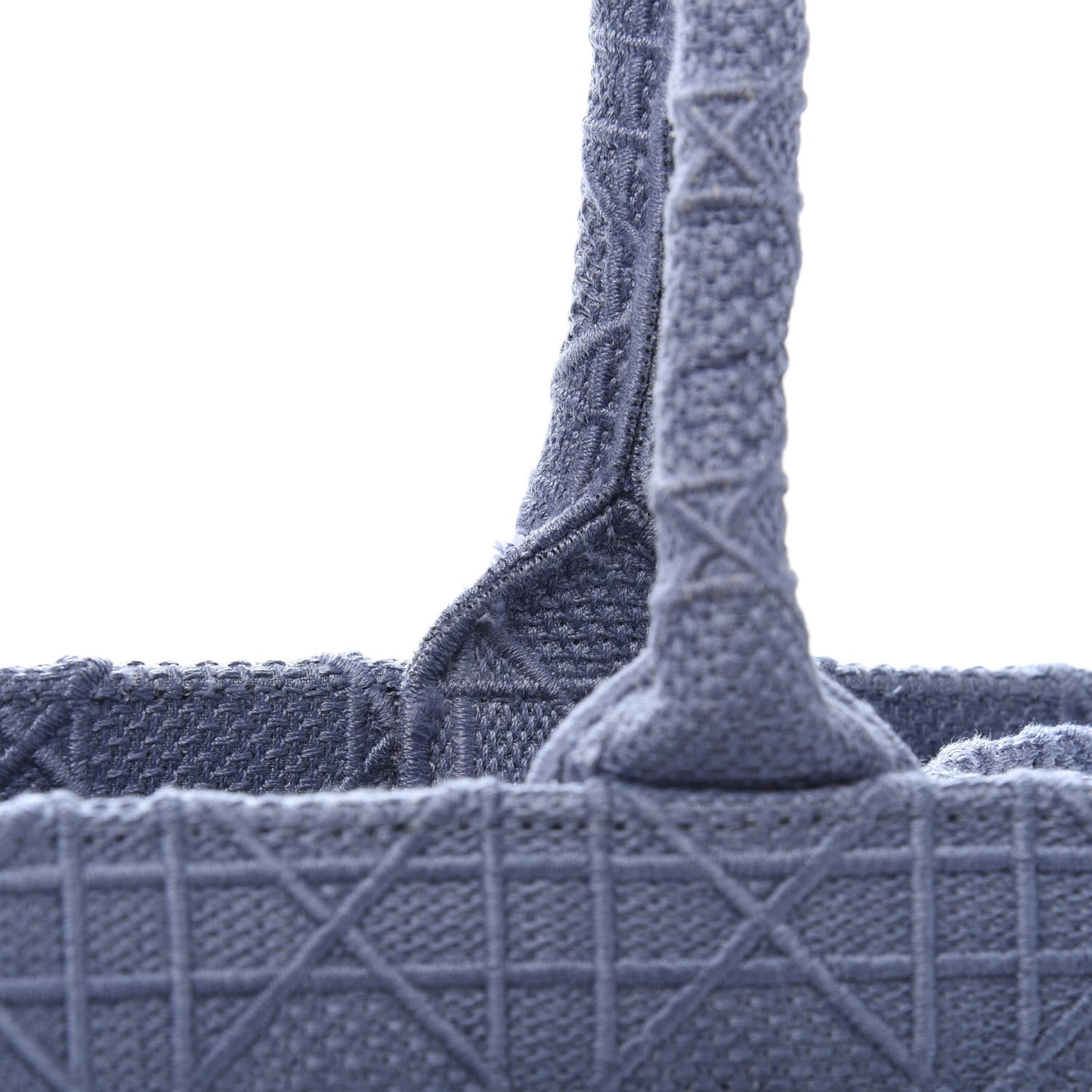 Embroidered Cannage Medium Book Tote Denim Blue