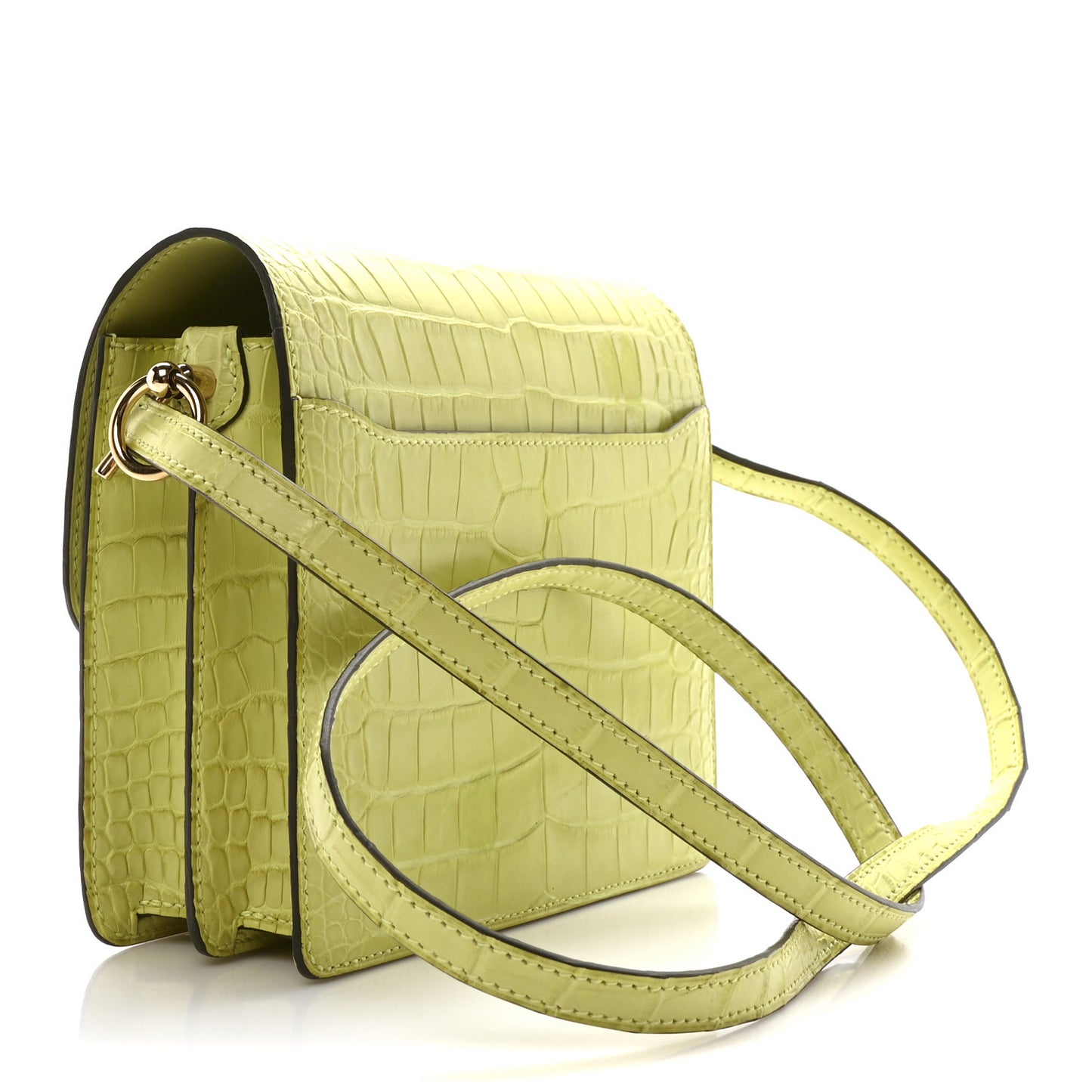 Matte Alligator Mini Sac Roulis Jaune Bourgeon