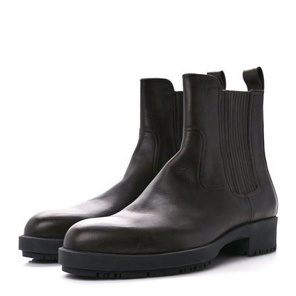 Hermes Calfskin Mens Chelsea Ankle Boots 44 Black 3 of 10