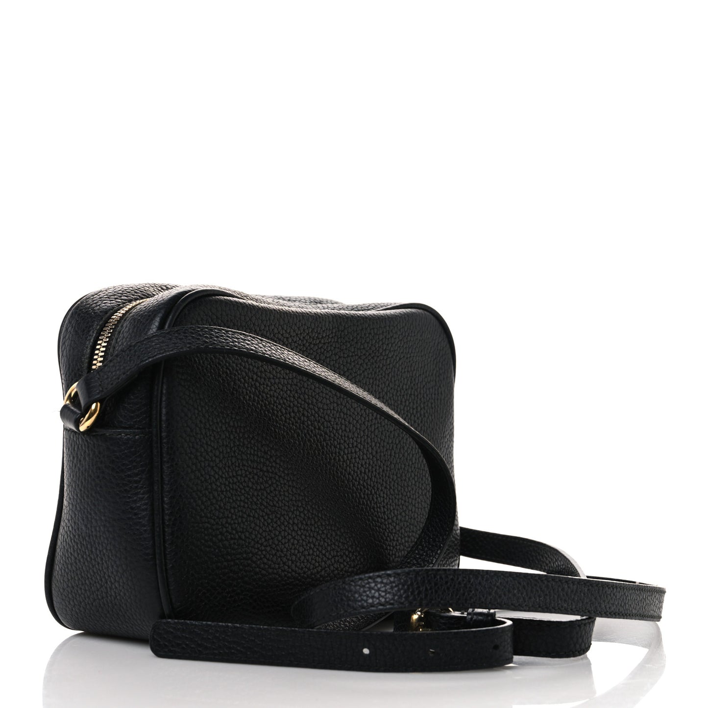Pebbled Calfskin Small Soho Disco Bag Black