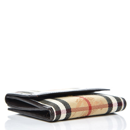 Burberry Haymarket Check Compact Wallet Chocolate 4 of 11