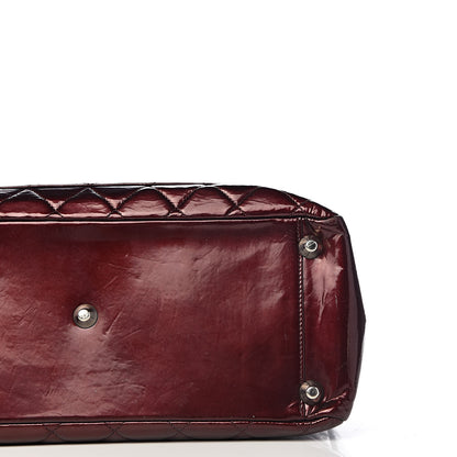 Chanel Patent Quilted Grand Shopping Tote GST Dark Bordeaux 26 of 27