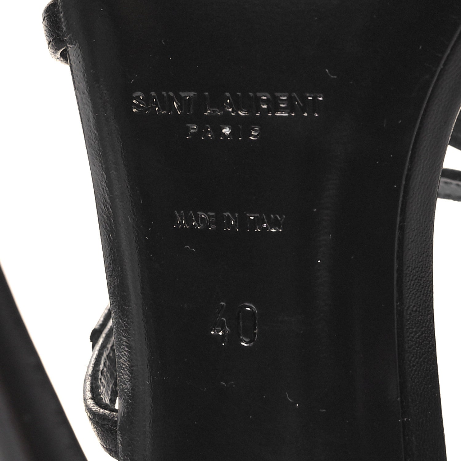 Saint Laurent Calfskin New Belfagor Sexy 110mm Ankle Strap Sandals 40 Black 7 of 8
