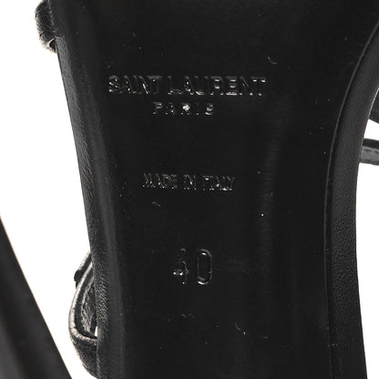 Saint Laurent Calfskin New Belfagor Sexy 110mm Ankle Strap Sandals 40 Black 7 of 8