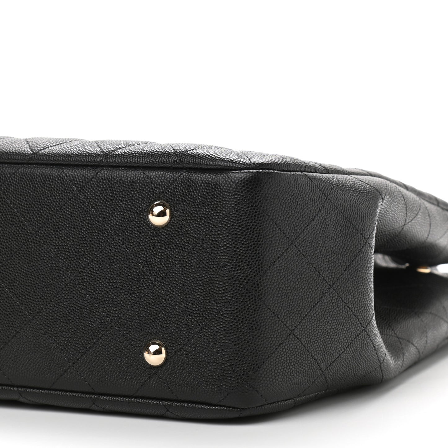Caviar Quilted Large Shopping Tote Black