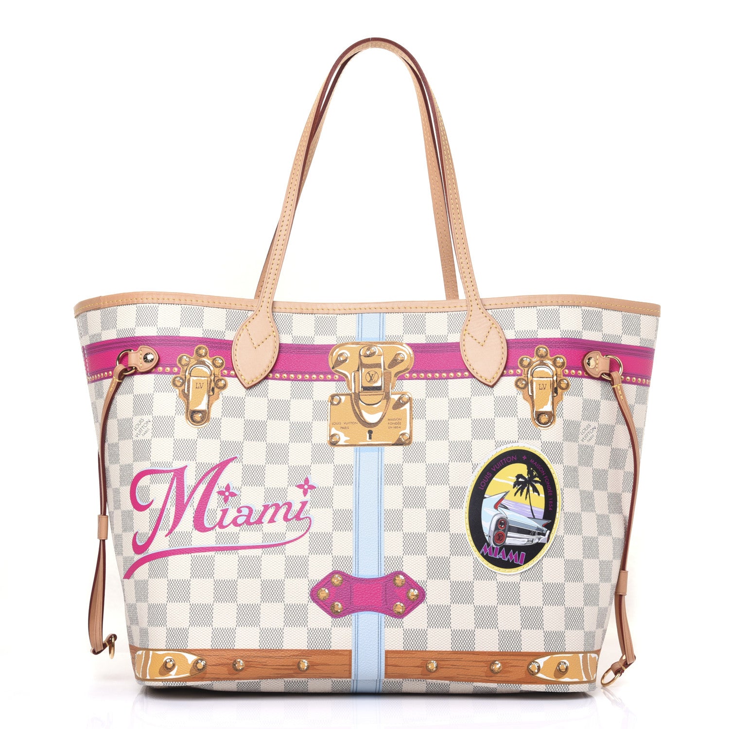 Louis Vuitton Damier Azur Summer Trunks Miami Neo Neverfull MM 3 of 14