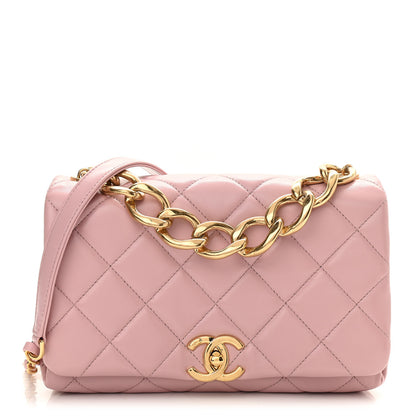 Chanel Lambskin Quilted Medium Color Match Flap Light Pink 1 of 10