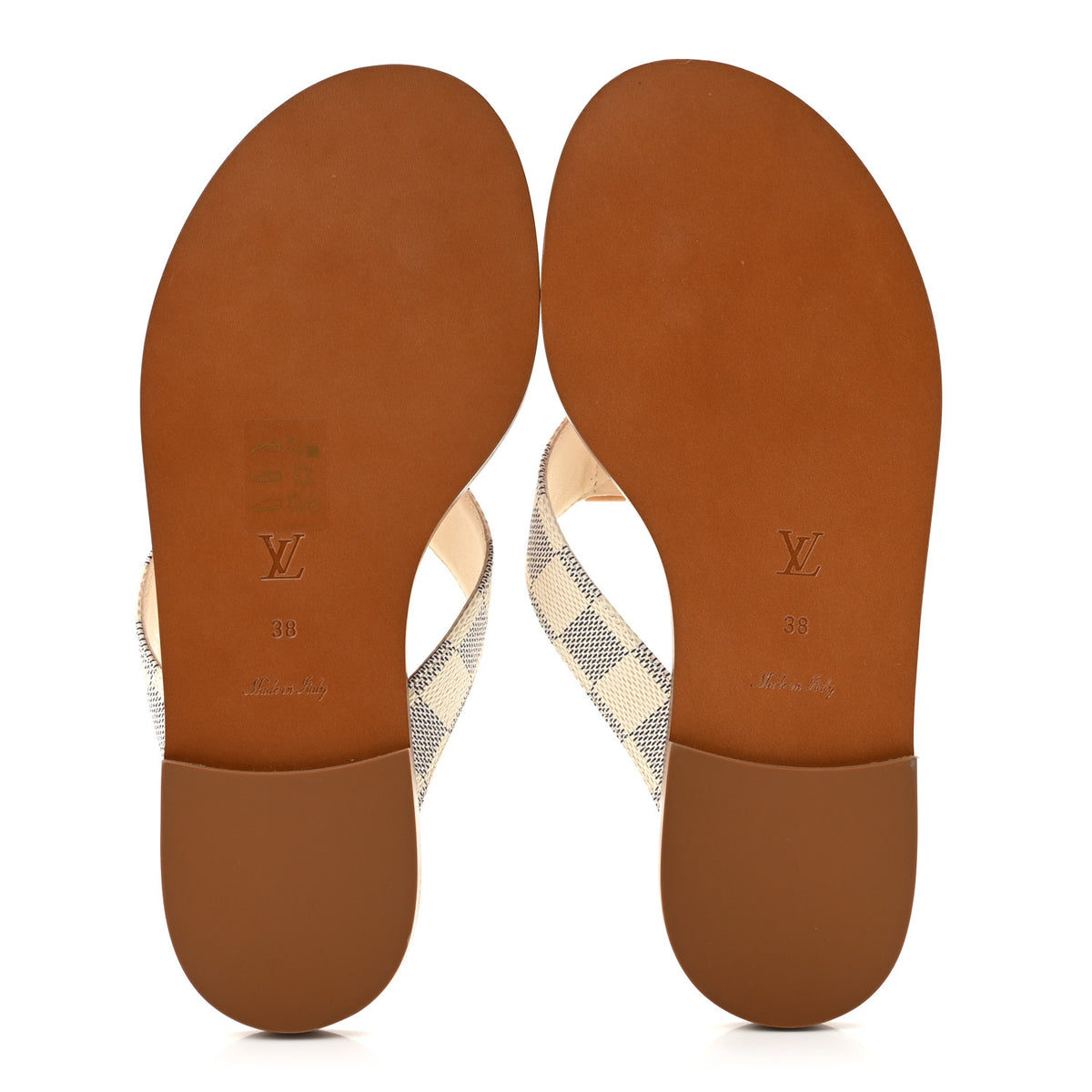 Damier Azur Sunny Flat Thong Sandals 38