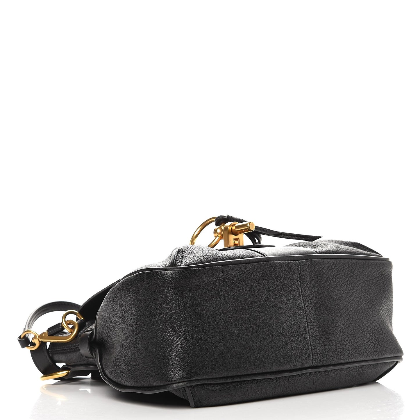 Grained Lambskin Calfskin Small Lexa Shoulder Bag Black