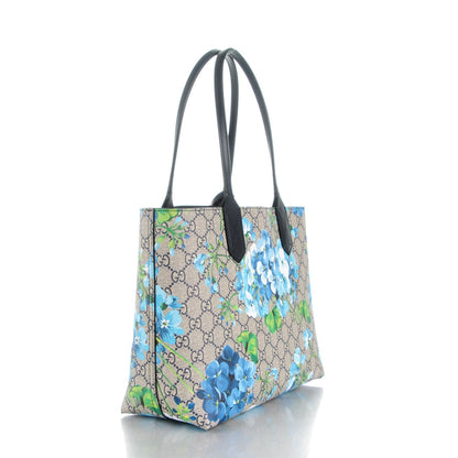 Gucci GG Supreme Monogram Blooms Small Reversible Tote Beige Blue Navy 3 of 6
