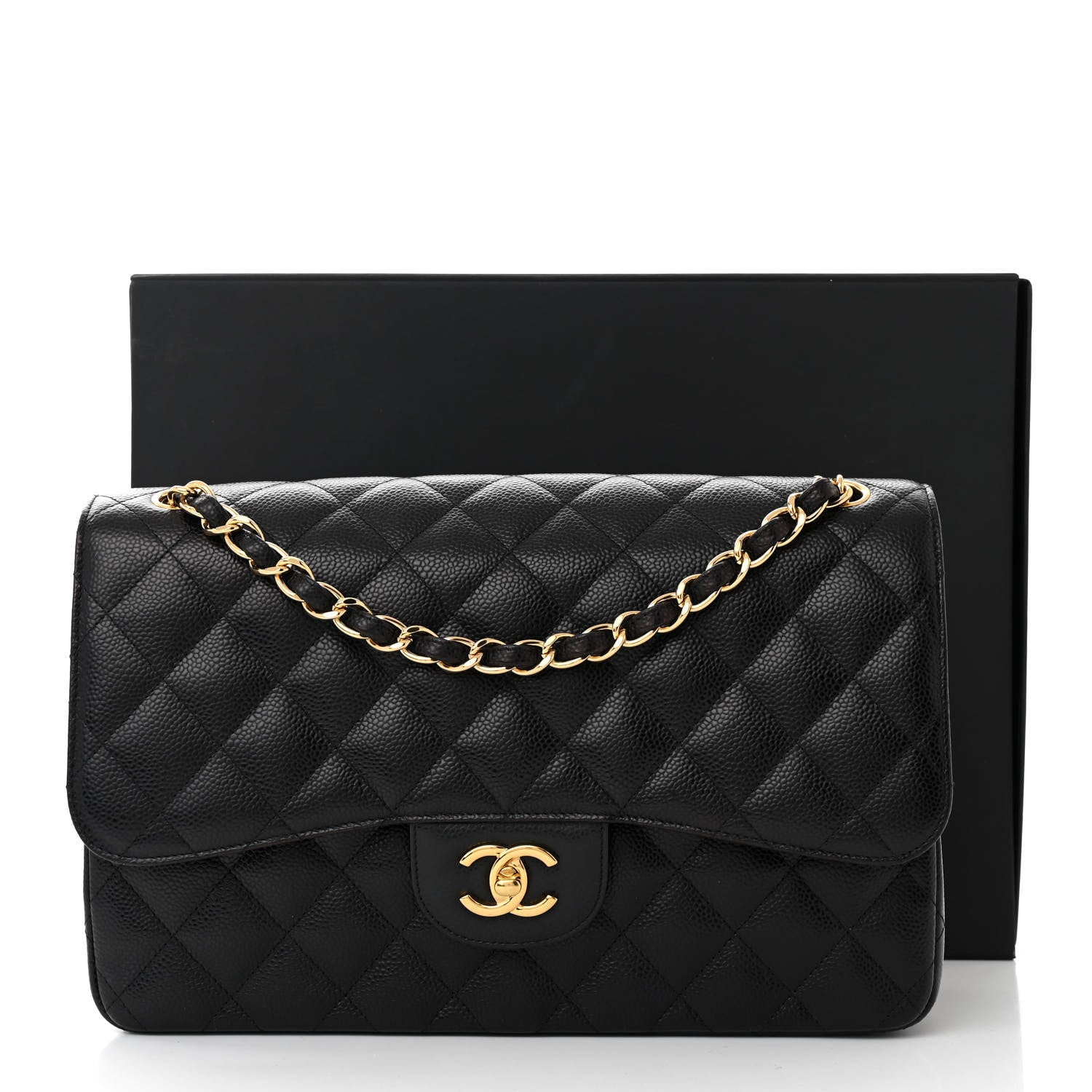 Chanel Caviar Quilted Jumbo Double Flap Black 12 of 12