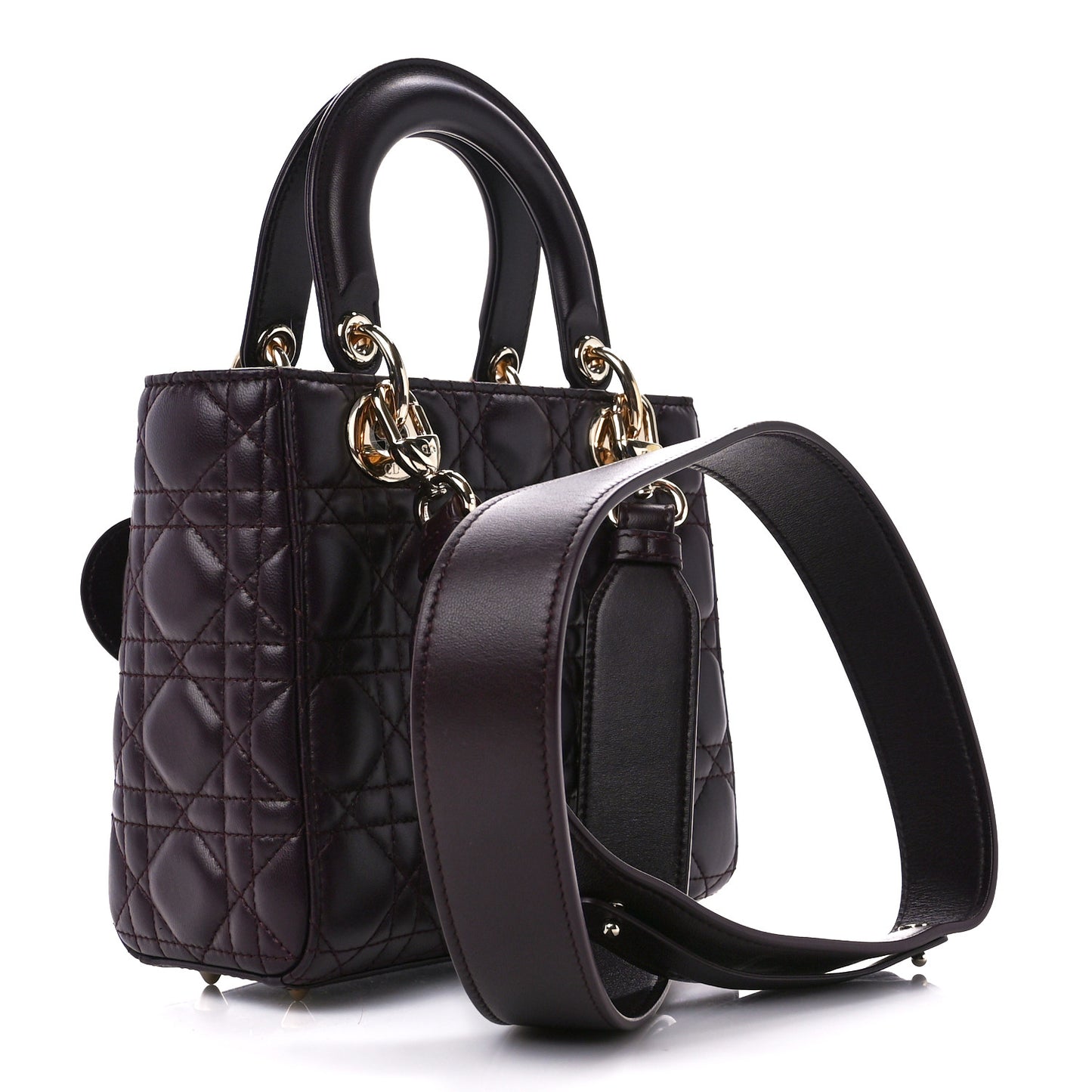 Lambskin Cannage Small Lucky Badges My Lady Dior Plum