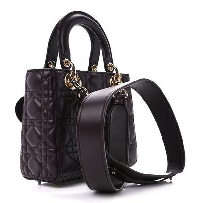 Christian Dior Lambskin Cannage Small Lucky Badges My Lady Dior Plum 3 of 12