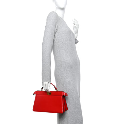 Fendi Vitello King Luxor Shiny Nappa Medium Peekaboo I SEE U East West Satchel Fuoco Light Rose 2 of 12