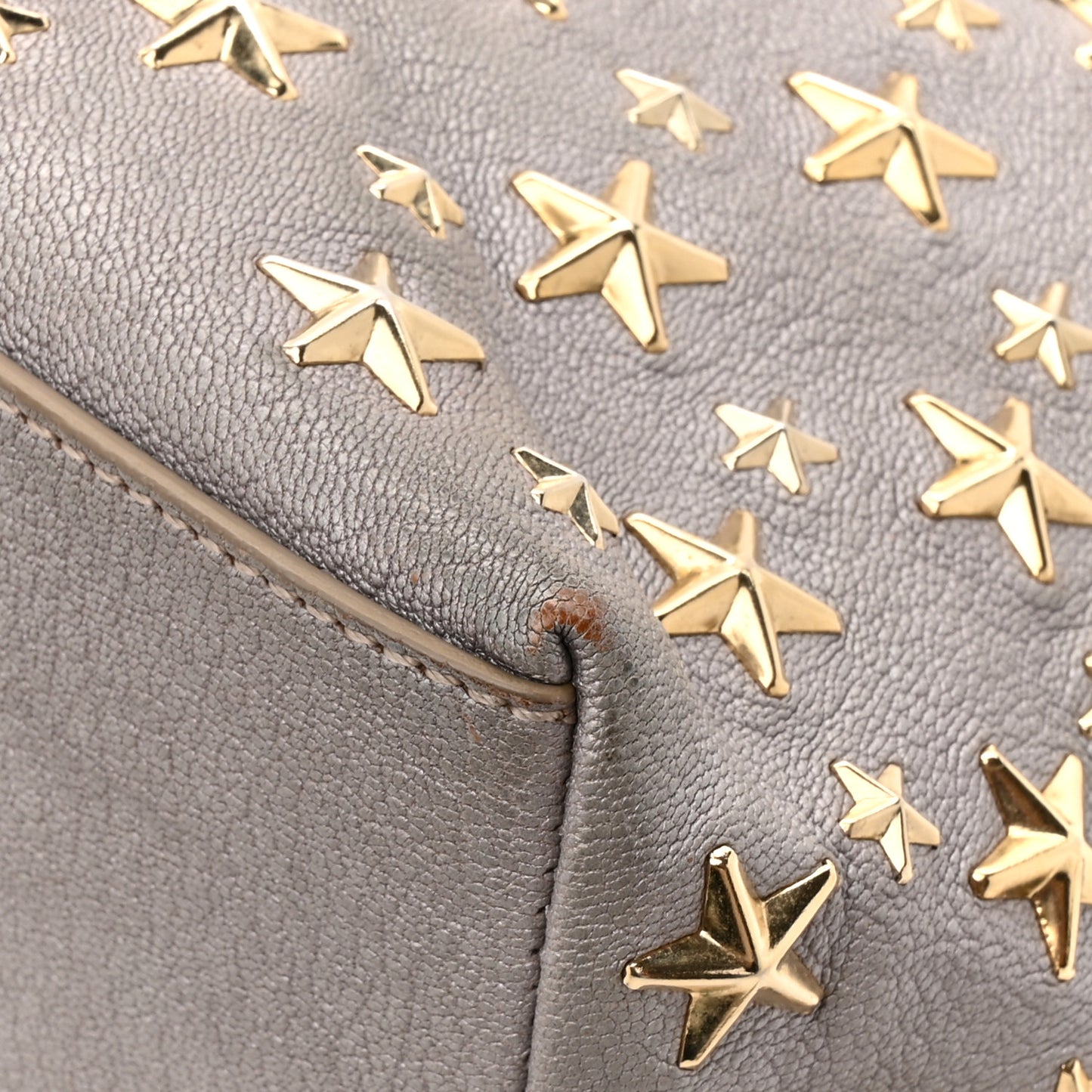 Metallic Calfskin Sasha Star Studded Tote Silver