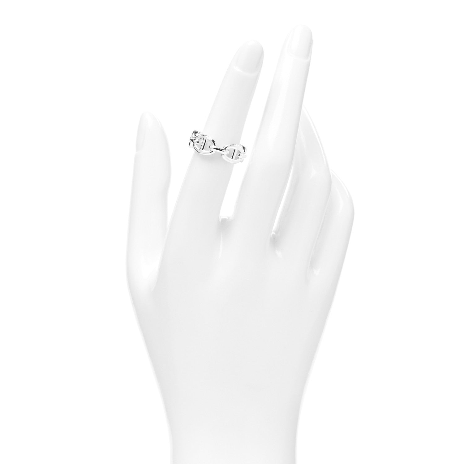 Hermes Sterling Silver PM Chaine d'Ancre Enchainee Band Ring 51 5.75 2 of 5