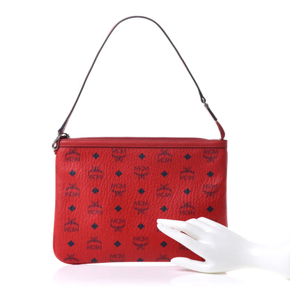 MCM Visetos Liz Shopper Tote Pouch Ruby Red 2 of 8