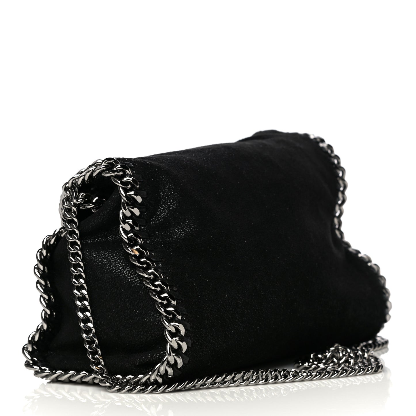 Shaggy Deer Mini Falabella Fold Over Tote Black