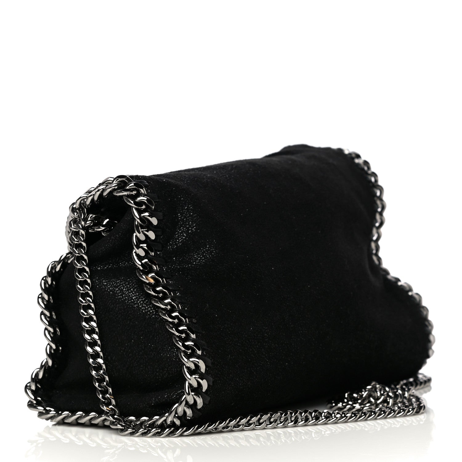 Stella McCartney Shaggy Deer Mini Falabella Fold Over Tote Black 2 of 9