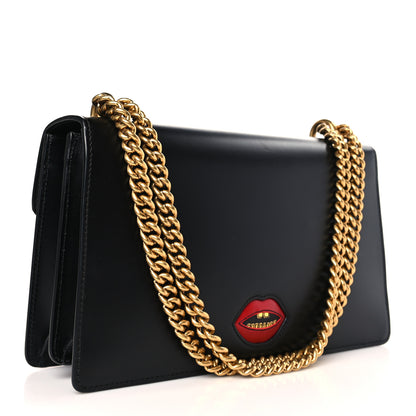 Gucci Knight Calfskin Malaga Kid Heart Medium GG Marmont Chain Handle Bag Black Hibiscus Red Multicolor 2 of 9