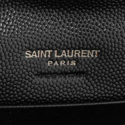 Saint Laurent Grain De Poudre Matelasse Chevron Small Monochrome Monogram Envelope Wallet Black 6 of 12