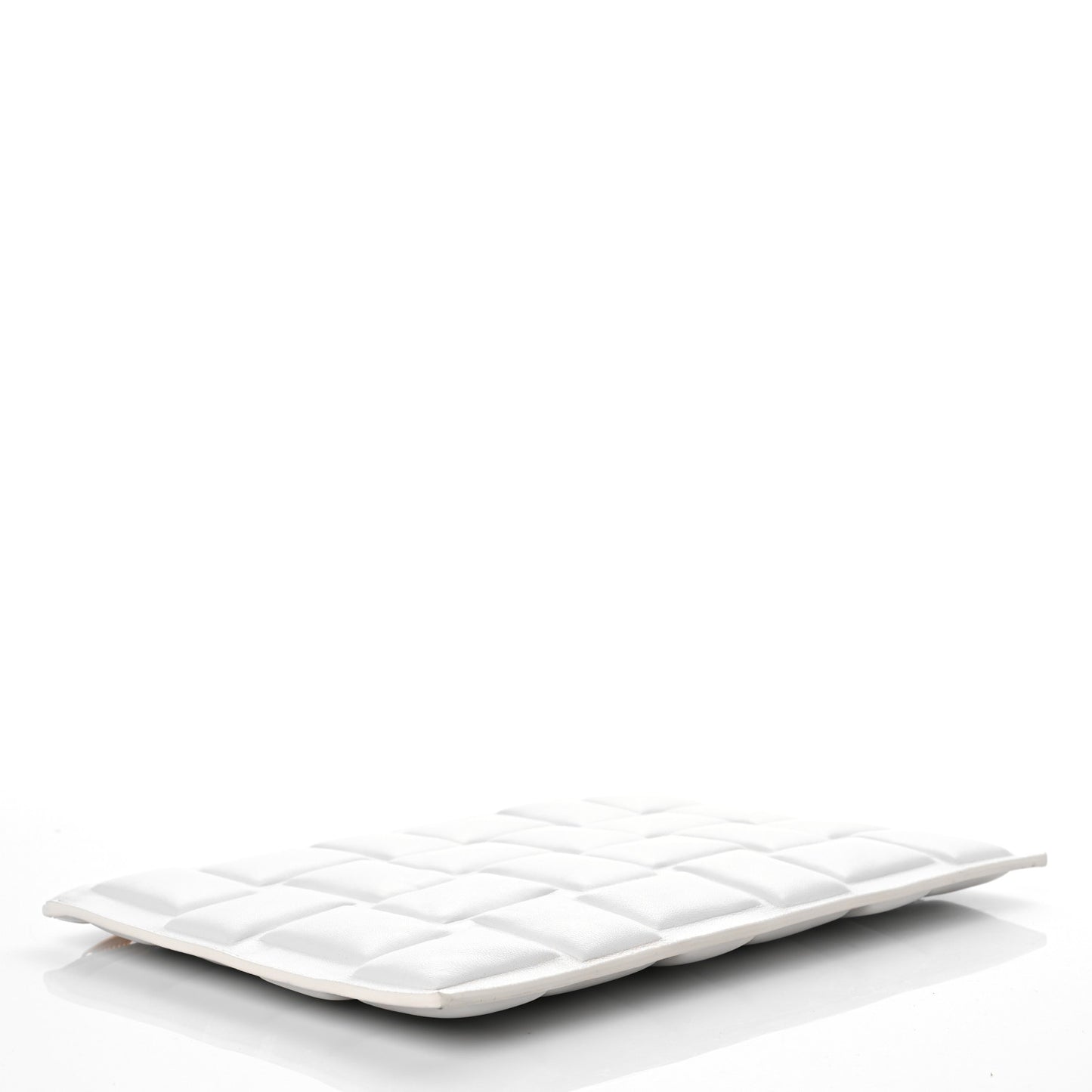 Nappa Padded Intrecciato Flat Pouch Chalk
