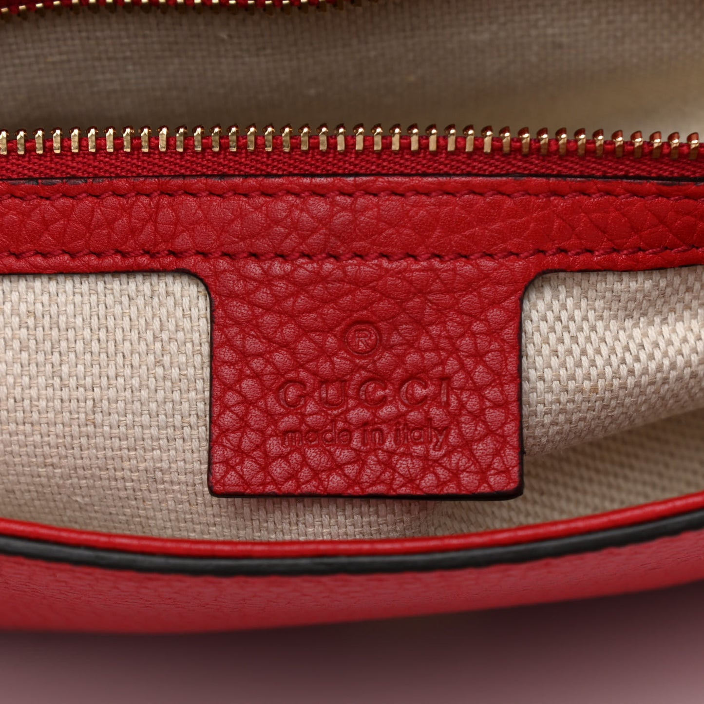 Pebbled Calfskin Medium Soho Flap Crossbody Vibrant Red