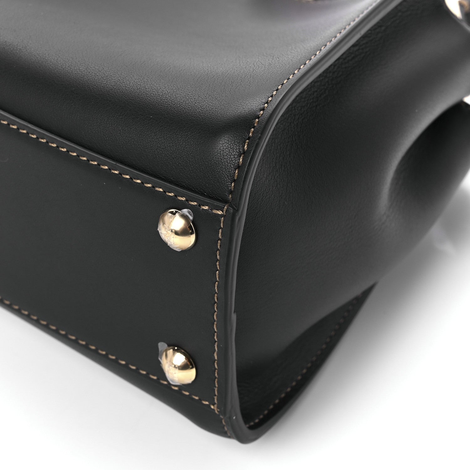 Fendi Vitello King Canvas Chinese New Year Tiger Embroidered Mini Peekaboo Iconic Satchel Black Dark Yellow 11 of 11