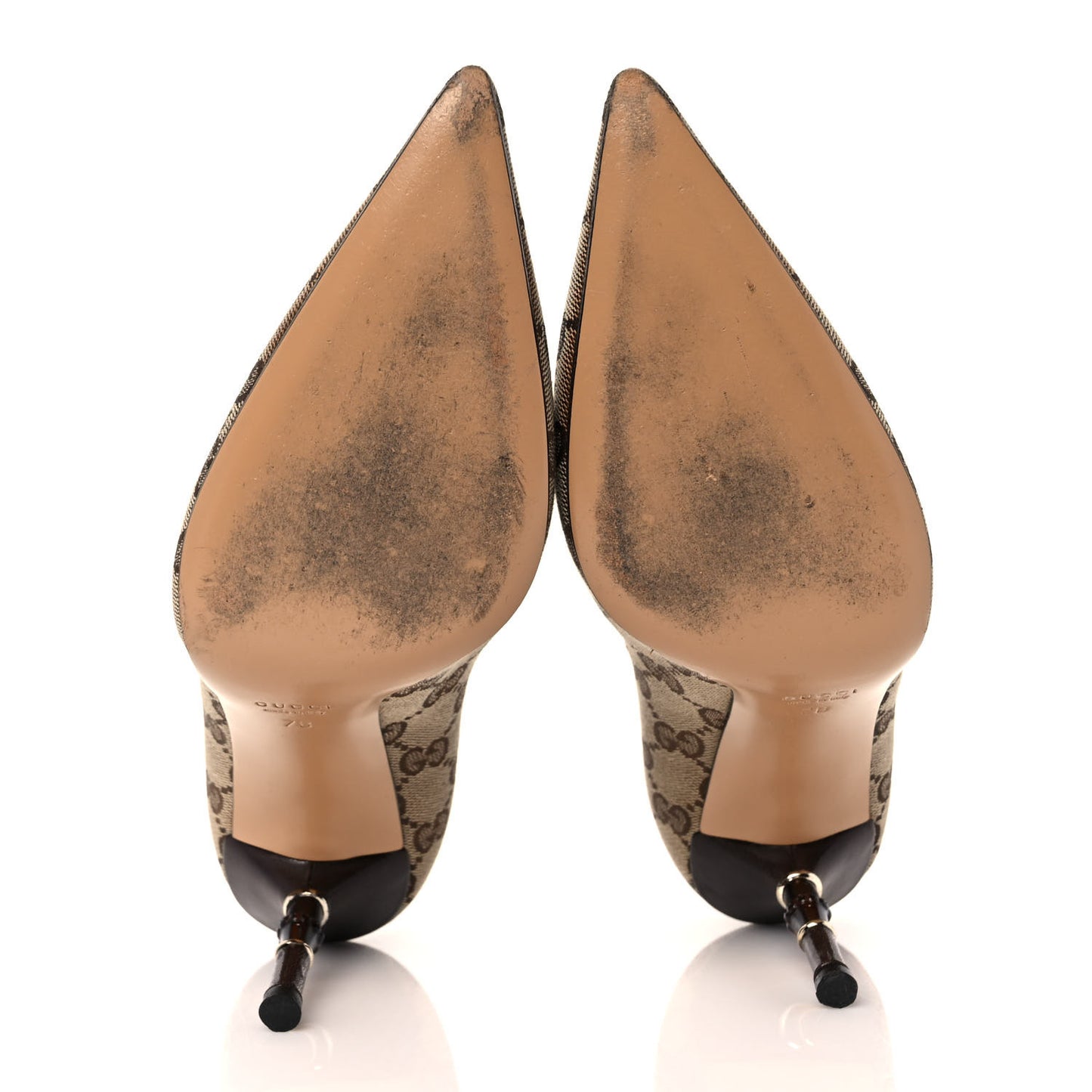 Monogram Malaga Kid Pumps 7 Biege Ebony Cocoa