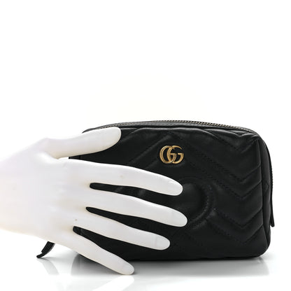 Gucci Calfskin Matelasse GG Marmont Cosmetic Case Black 2 of 11